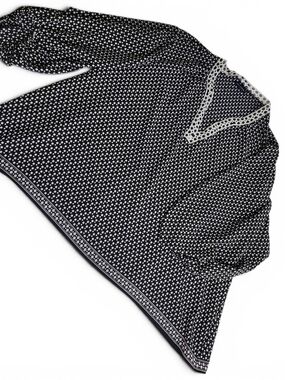 Max Edition Black and White Polka Dot Top with Lace Trim